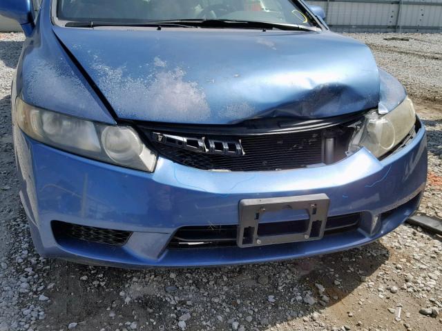 2HGFA16969H500595 - 2009 HONDA CIVIC EXL BLUE photo 9