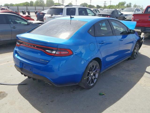 1C3CDFBB7GD519623 - 2016 DODGE DART SXT BLUE photo 4