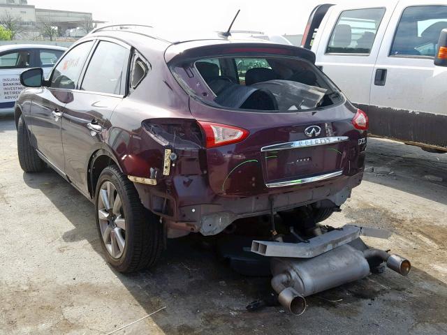 JN1AJ0HR0BM852335 - 2011 INFINITI EX35 BASE MAROON photo 3