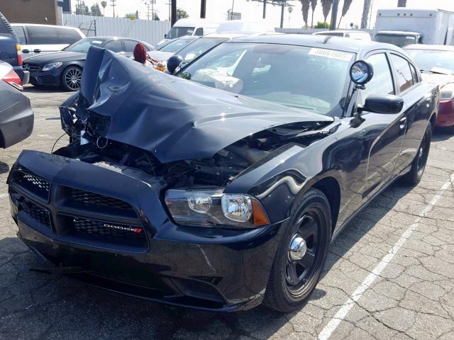 2C3CDXAT0EH358659 - 2014 DODGE CHARGER PO BLACK photo 2