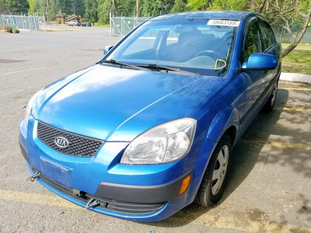 KNADE123666092766 - 2006 KIA RIO BLUE photo 2