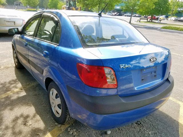 KNADE123666092766 - 2006 KIA RIO BLUE photo 3