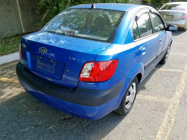 KNADE123666092766 - 2006 KIA RIO BLUE photo 4