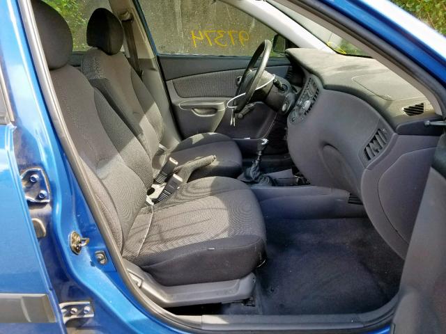 KNADE123666092766 - 2006 KIA RIO BLUE photo 5