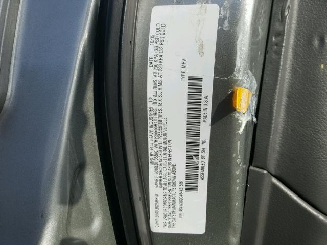 4S4WX82C464421566 - 2006 SUBARU B9 TRIBECA SILVER photo 10