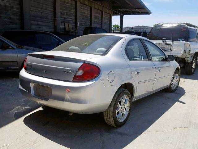 1B3ES46C01D101771 - 2001 DODGE NEON SE SILVER photo 4