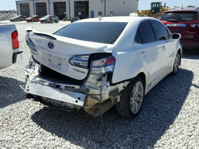 JTHBB1BA9A2019987 - 2010 LEXUS HS 250H WHITE photo 4