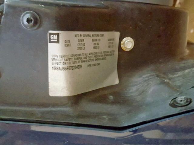 1G8AJ55F07Z204339 - 2007 SATURN ION LEVEL BLUE photo 10
