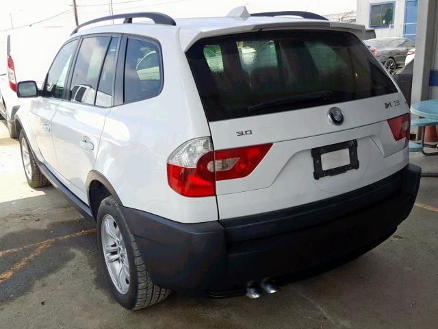 WBXPA93425WD21188 - 2005 BMW X3 3.0I WHITE photo 3