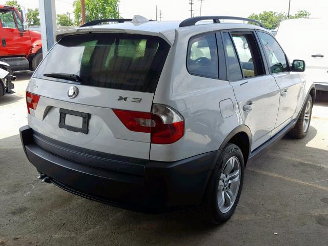 WBXPA93425WD21188 - 2005 BMW X3 3.0I WHITE photo 4