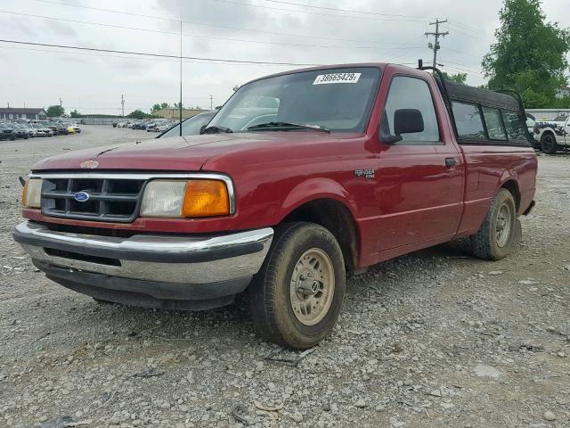 1FTCR10A6PUD67148 - 1993 FORD RANGER RED photo 2
