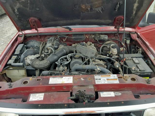 1FTCR10A6PUD67148 - 1993 FORD RANGER RED photo 7