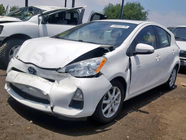 JTDKDTB3XD1033206 - 2013 TOYOTA PRIUS C WHITE photo 2