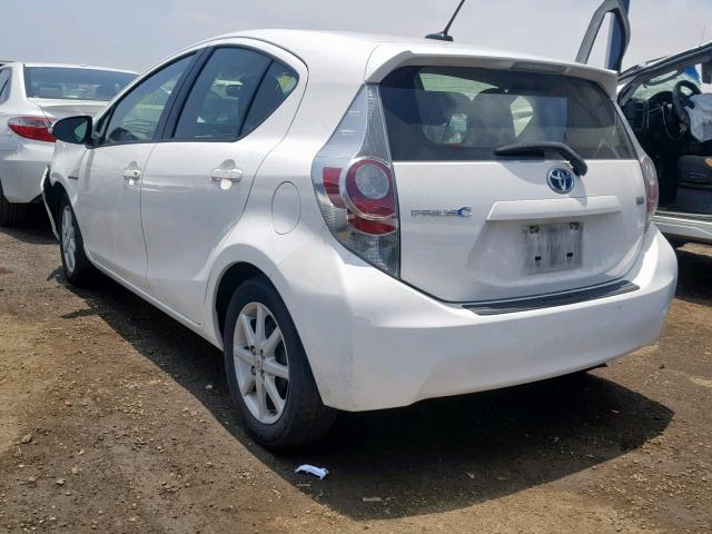 JTDKDTB3XD1033206 - 2013 TOYOTA PRIUS C WHITE photo 3