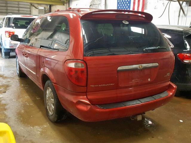 2C8GP64LX4R537065 - 2004 CHRYSLER TOWN & COU RED photo 3