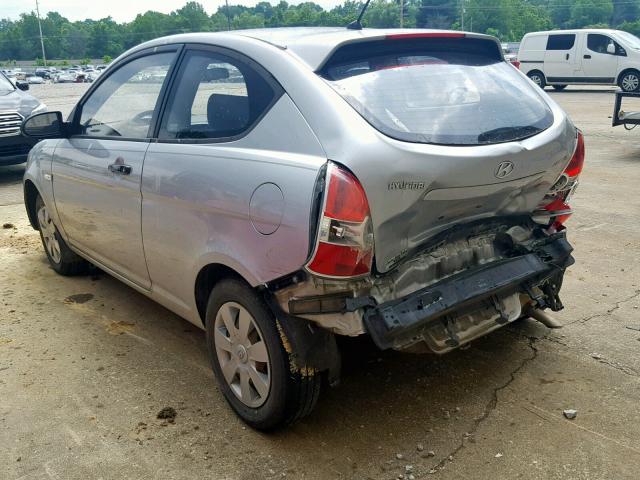 KMHCM36C27U054693 - 2007 HYUNDAI ACCENT GS SILVER photo 3