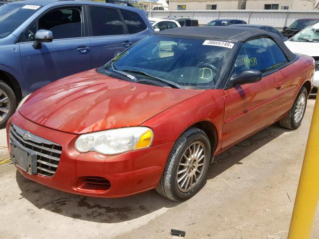 1C3EL45X74N257552 - 2004 CHRYSLER SEBRING LX RED photo 2