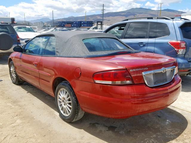 1C3EL45X74N257552 - 2004 CHRYSLER SEBRING LX RED photo 3