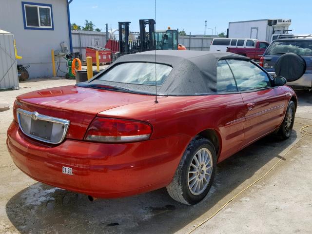 1C3EL45X74N257552 - 2004 CHRYSLER SEBRING LX RED photo 4