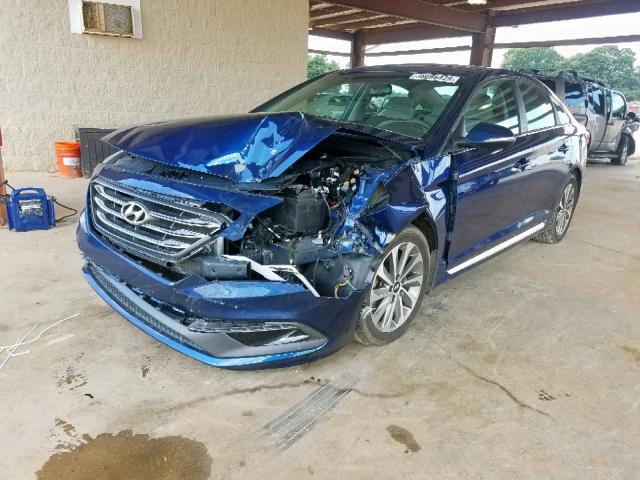 5NPE34AF0GH266574 - 2016 HYUNDAI SONATA SPO BLUE photo 2