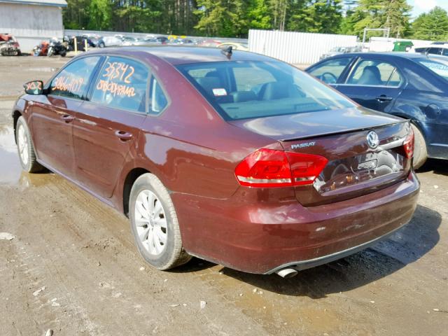 1VWAP7A36EC001979 - 2014 VOLKSWAGEN PASSAT S BURGUNDY photo 3