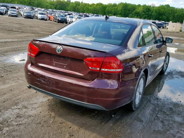 1VWAP7A36EC001979 - 2014 VOLKSWAGEN PASSAT S BURGUNDY photo 4