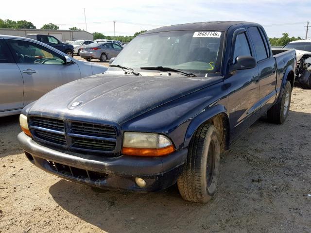 1B7HL38X52S535667 - 2002 DODGE DAKOTA QUA BLUE photo 2