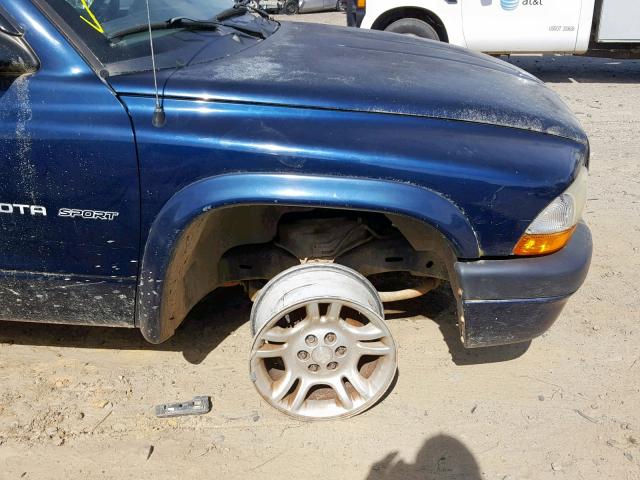 1B7HL38X52S535667 - 2002 DODGE DAKOTA QUA BLUE photo 9