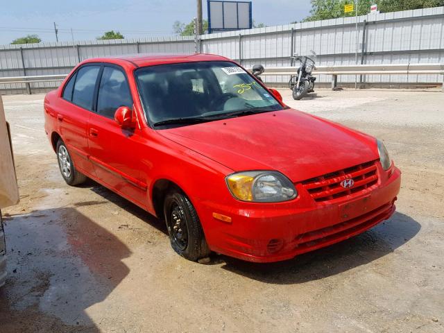 KMHCG45C04U525234 - 2004 HYUNDAI ACCENT GL RED photo 1