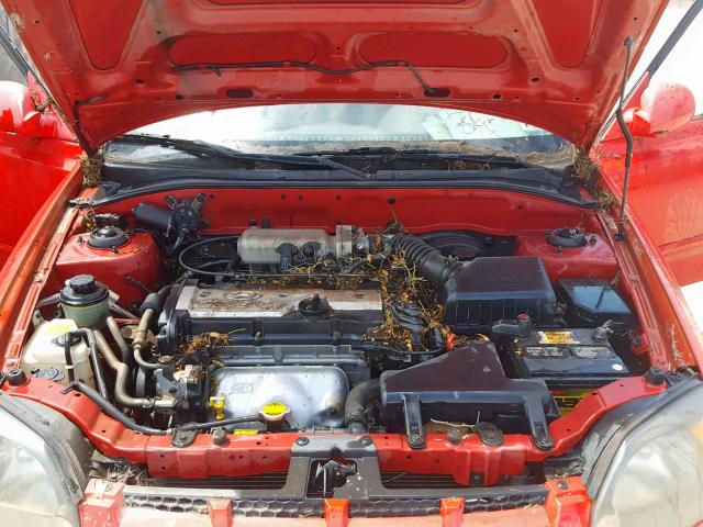 KMHCG45C04U525234 - 2004 HYUNDAI ACCENT GL RED photo 7