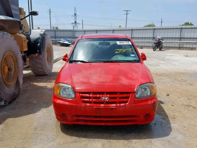 KMHCG45C04U525234 - 2004 HYUNDAI ACCENT GL RED photo 9