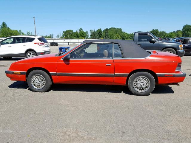 1C3XJ45K3KG221264 - 1989 CHRYSLER LEBARON RED photo 9