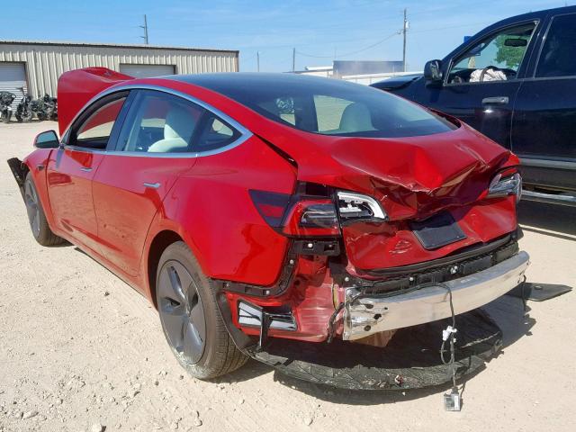 5YJ3E1EA0KF312295 - 2019 TESLA MODEL 3 RED photo 3