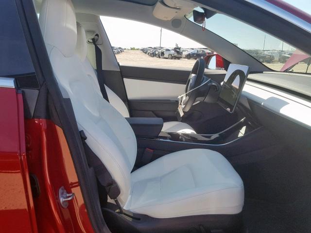 5YJ3E1EA0KF312295 - 2019 TESLA MODEL 3 RED photo 5