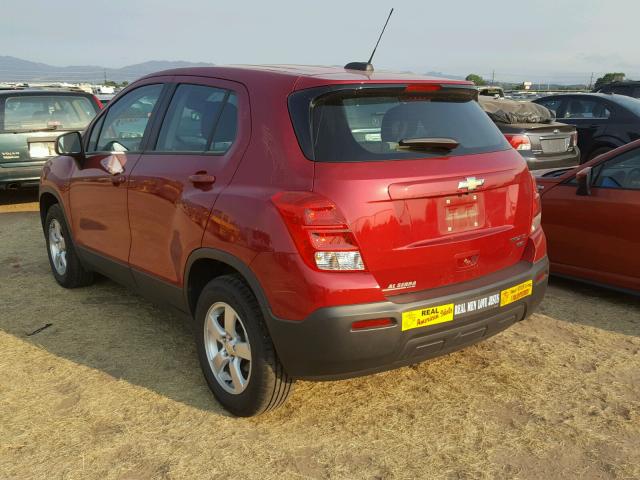 KL7CJPSB9FB161054 - 2015 CHEVROLET TRAX 1LS RED photo 3