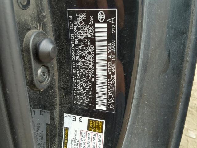 JTKJF5C77F3090787 - 2015 TOYOTA SCION TC CHARCOAL photo 10