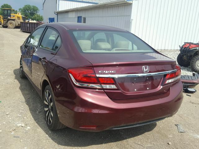 2HGFB2F90FH509775 - 2015 HONDA CIVIC EXL 栗色 照片 3