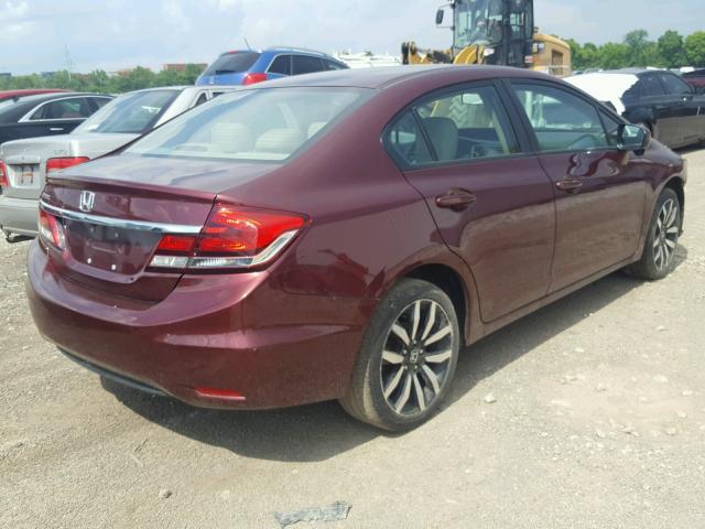 2HGFB2F90FH509775 - 2015 HONDA CIVIC EXL 栗色 照片 4