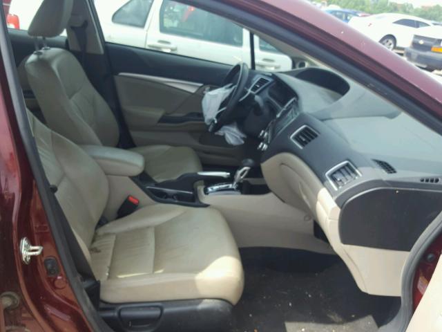 2HGFB2F90FH509775 - 2015 HONDA CIVIC EXL 栗色 照片 5
