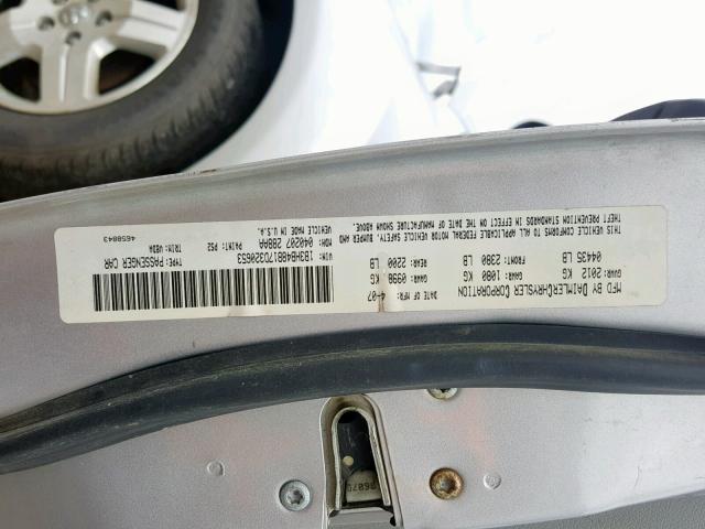 1B3HB48B17D320653 - 2007 DODGE CALIBER SX SILVER photo 10