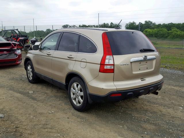 5J6RE48788L021376 - 2008 HONDA CR-V EXL GOLD photo 3