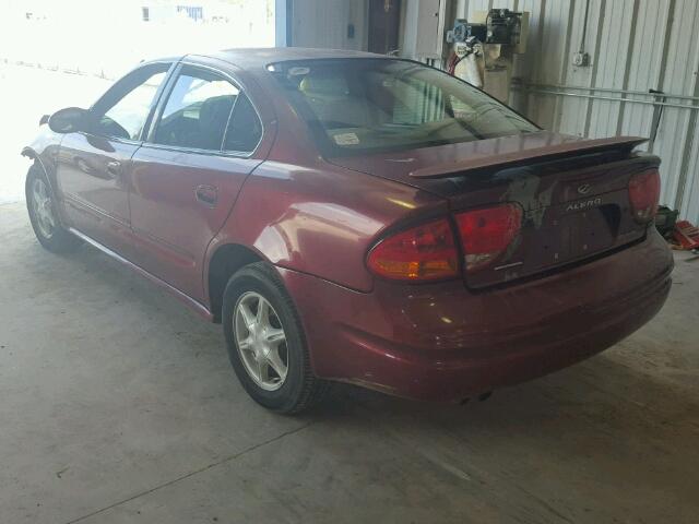 1G3NL52T31C152288 - 2001 OLDSMOBILE ALERO GL MAROON photo 3