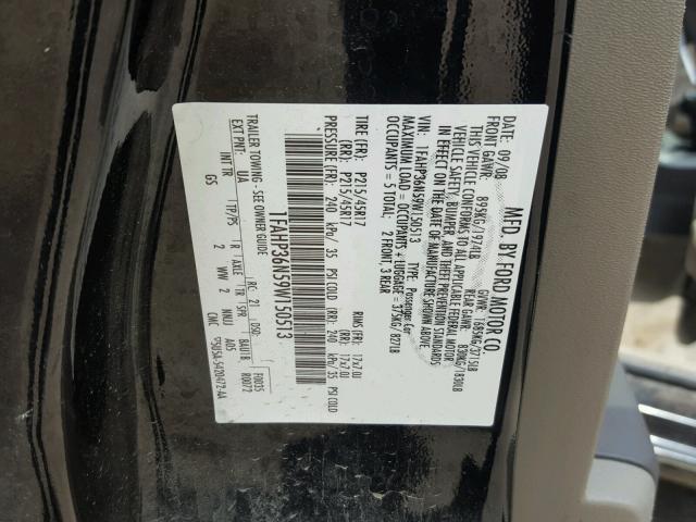 1FAHP36N59W150513 - 2009 FORD FOCUS SES BLACK photo 10