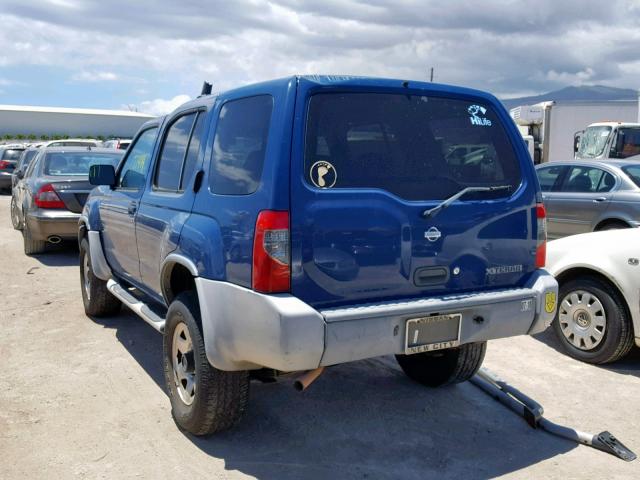 5N1ED28T81C537263 - 2001 NISSAN XTERRA XE BLUE photo 3