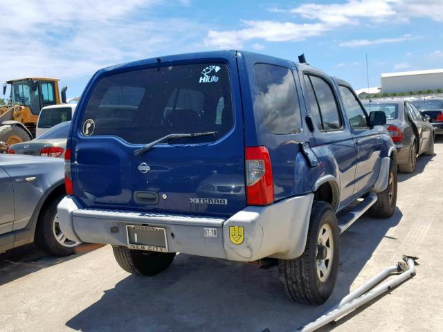 5N1ED28T81C537263 - 2001 NISSAN XTERRA XE BLUE photo 4