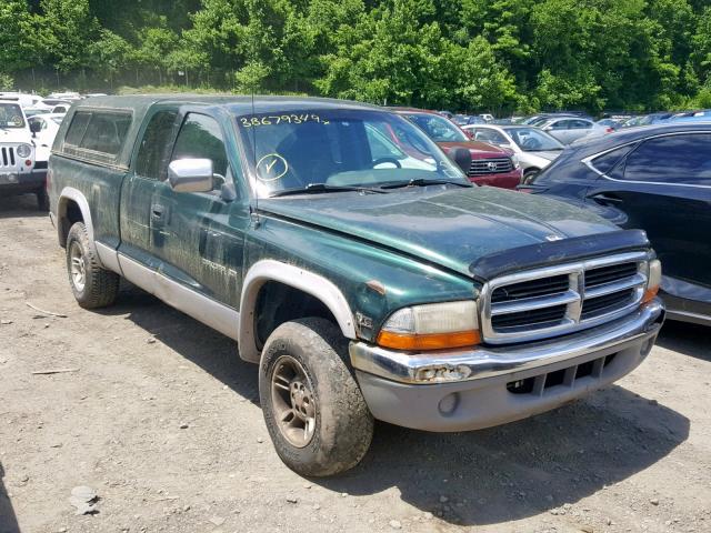 1B7GG22NXYS650999 - 2000 DODGE DAKOTA GREEN photo 1