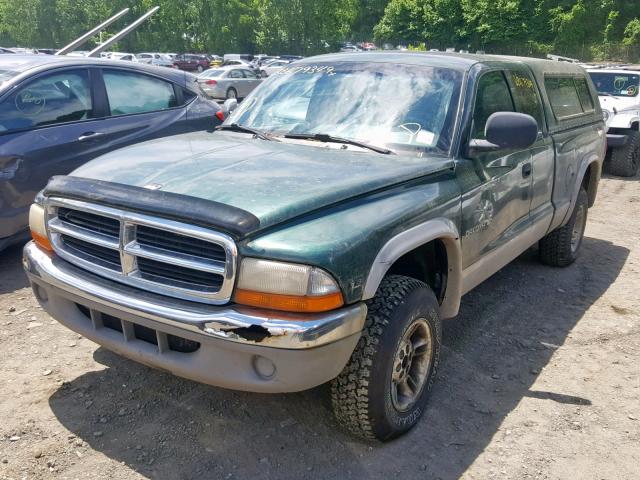 1B7GG22NXYS650999 - 2000 DODGE DAKOTA GREEN photo 2