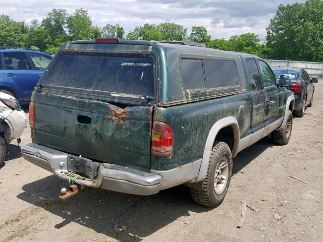 1B7GG22NXYS650999 - 2000 DODGE DAKOTA GREEN photo 4