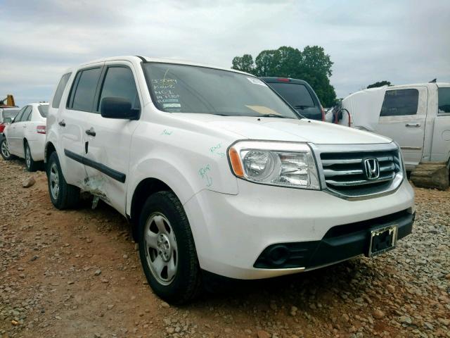 5FNYF3H23EB026898 - 2014 HONDA PILOT LX WHITE photo 1