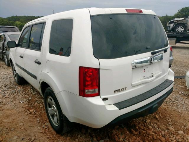 5FNYF3H23EB026898 - 2014 HONDA PILOT LX WHITE photo 3